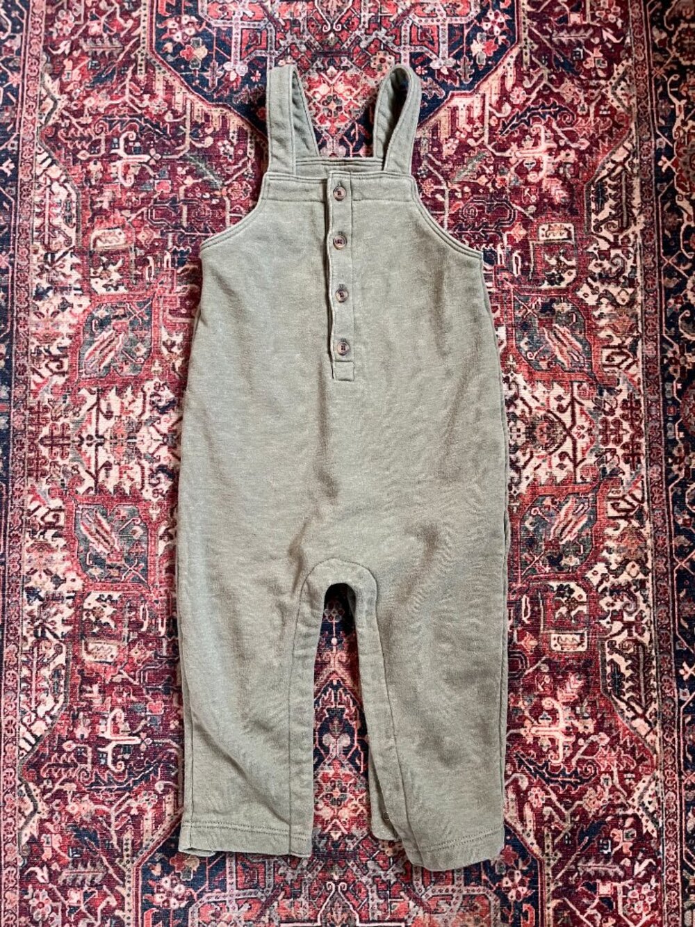 June Sale ⭐️ 5/$30 Old Navy Olive Cotton Blend Overalls - unisex - 18-24 months